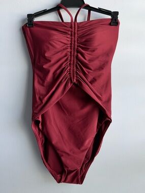 Mimi Flamingo Women's Henna Red Luma Cutout One-Piece Swimsuit Size 6